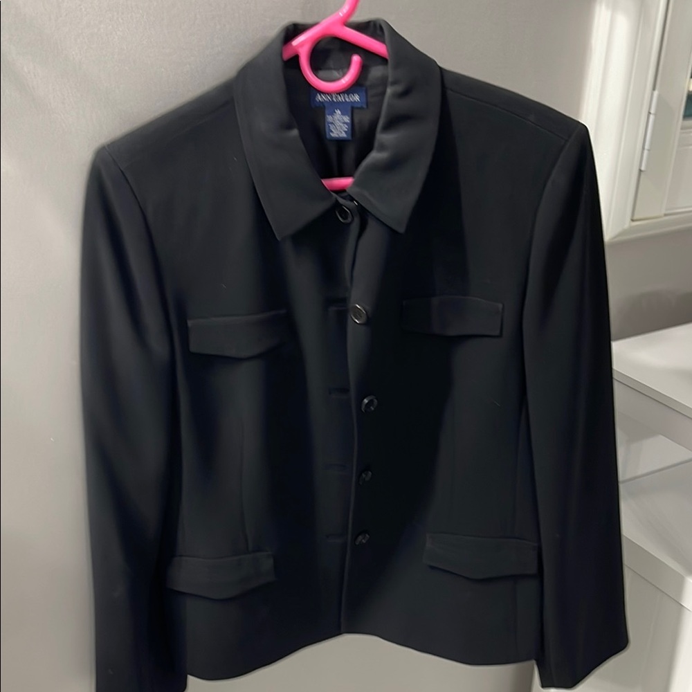 Ann Taylor Black Blazer Tailored Professional